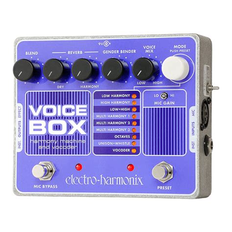 electro harmonix voice box manual español|voice instrument.